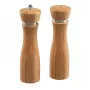 Kesper Conjunto de saleiro e pimenteiro, madeira natural, moinho cerâmico, ajustável grosso-fino, 18 cm