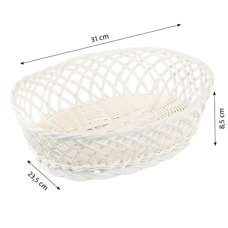 KESPER Cesto de arrumação retangular branco 31x23,5x8,5 cm