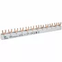 ETI 002921268 Barramento de cobre IZ10/L1NL2NL3N/12 para ETIMAT 1P+N, 690V, 63A, tipo garfo