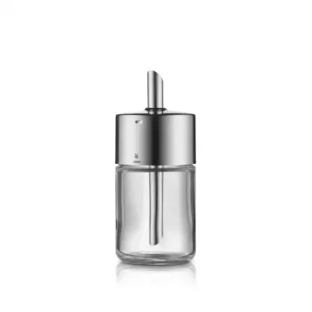 WMF Basic açucareiro 200 ml, Cromargan® aço inoxidável e vidro, prateado/transparente