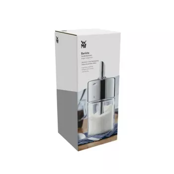 WMF Basic açucareiro 200 ml, Cromargan® aço inoxidável e vidro, prateado/transparente