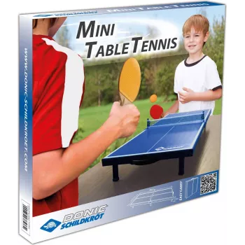 DONIC SCHILDKRÖT conjunto de mini mesa de ténis de mesa, azul, dobrável, 68 x 33 x 9 cm, com 2 raquetes, rede, 2 bolas 838576