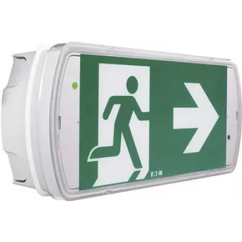 Eaton 40071349554 luminária LED de emergência para vias de evacuação, montagem em teto/parede, 150 lm, 3h, autoteste, branco