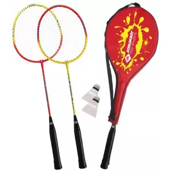 SCHILDKROT conjunto de badminton para 2 jogadores, vermelho/amarelo, raquetes de aço temperado, qualidade de lazer, 970902