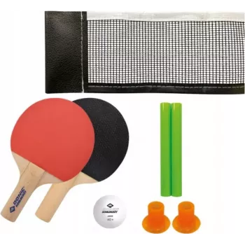 DONIC SCHILDKRÖT Conjunto de mini ténis de mesa – 2 raquetes FSC (140 x 90 mm), bola, rede 788460