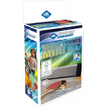 DONIC SCHILDKRÖT Conjunto de mini ténis de mesa – 2 raquetes FSC (140 x 90 mm), bola, rede 788460