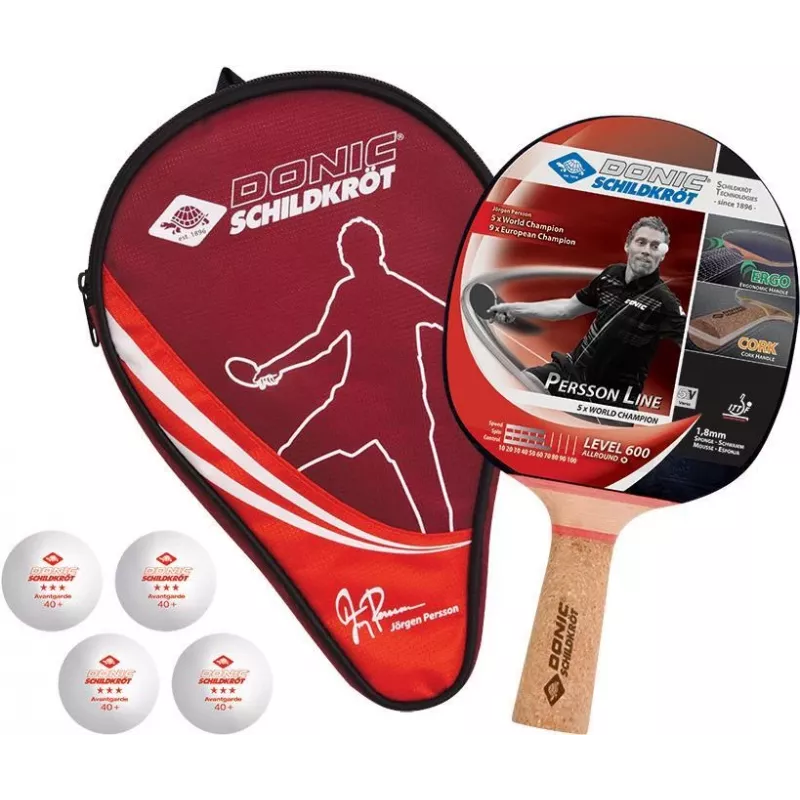Donic Schildkröt 788450 Raquete de ténis de mesa para principiantes e jogadores recreativos - borracha preta, punho de madeira, côncavo, madeira de 5 camadas, esponja de 1,0 mm, não aprovada pela ITTF