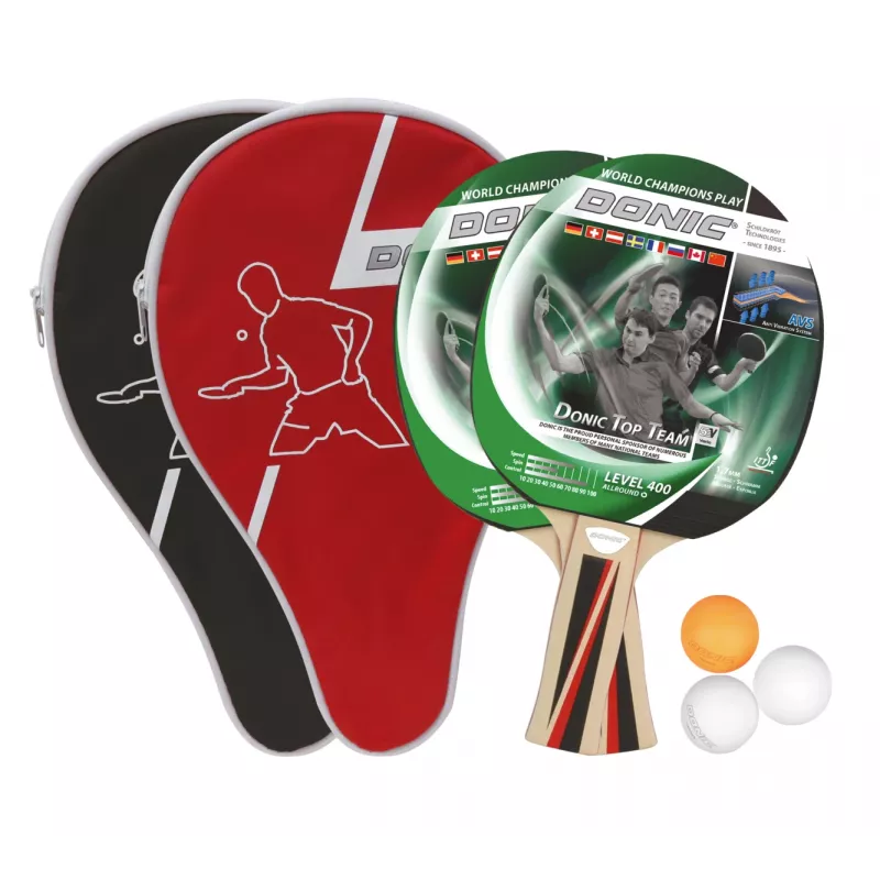 DONIC SCHILDKRÖT conjunto de ténis de mesa Top Team 1016,00cm (400) - 2 raquetes Top Team 400, 3 bolas 788495