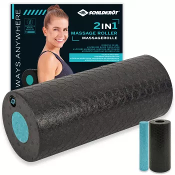 SCHILDKROT conjunto de 2 rolos de massagem 2 em 1 preto/azul espuma EPP 960237