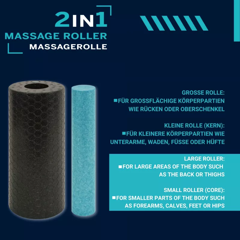 SCHILDKROT conjunto de 2 rolos de massagem 2 em 1 preto/azul espuma EPP 960237