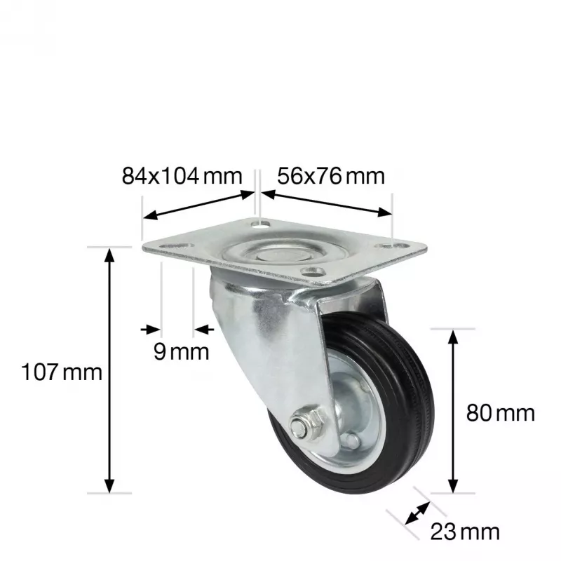 Wagner design yourself roda giratória RO 6184 prateado 75 mm 50 kg 4618401