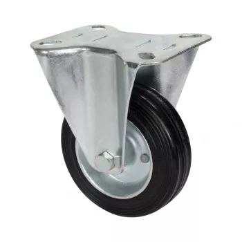 Wagner design yourself roda fixa RO 8104, roda de 100 mm, caixa prateada, roda preta em PP, capacidade de carga 100 kg 4810401