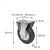 Wagner design yourself roda fixa RO 8200 prateada, roda de 50 mm, capacidade de carga 50 kg, aço galvanizado 4820001