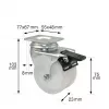 Wagner design yourself ECO RO 3277 roda giratória dupla 32 mm branco/cinzento (3327701)