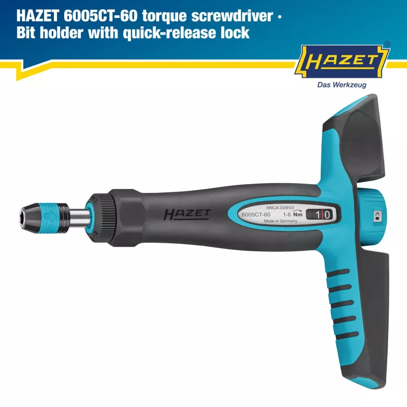 Hazet 6005CT-60 chave de fendas dinamométrica 1-6 Nm DIN EN ISO 6789-2:2017