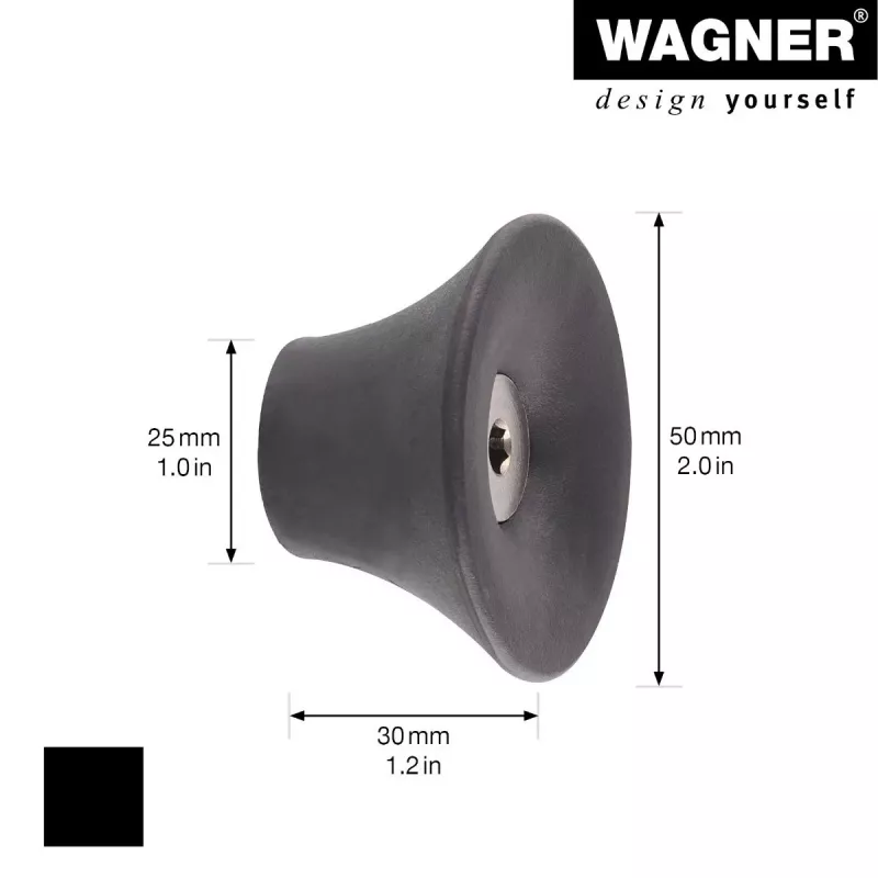 Wagner design yourself TULIP cabide de roupeiro, 1 gancho, preto, zamac, revestido a pó, montagem com parafusos 17030221