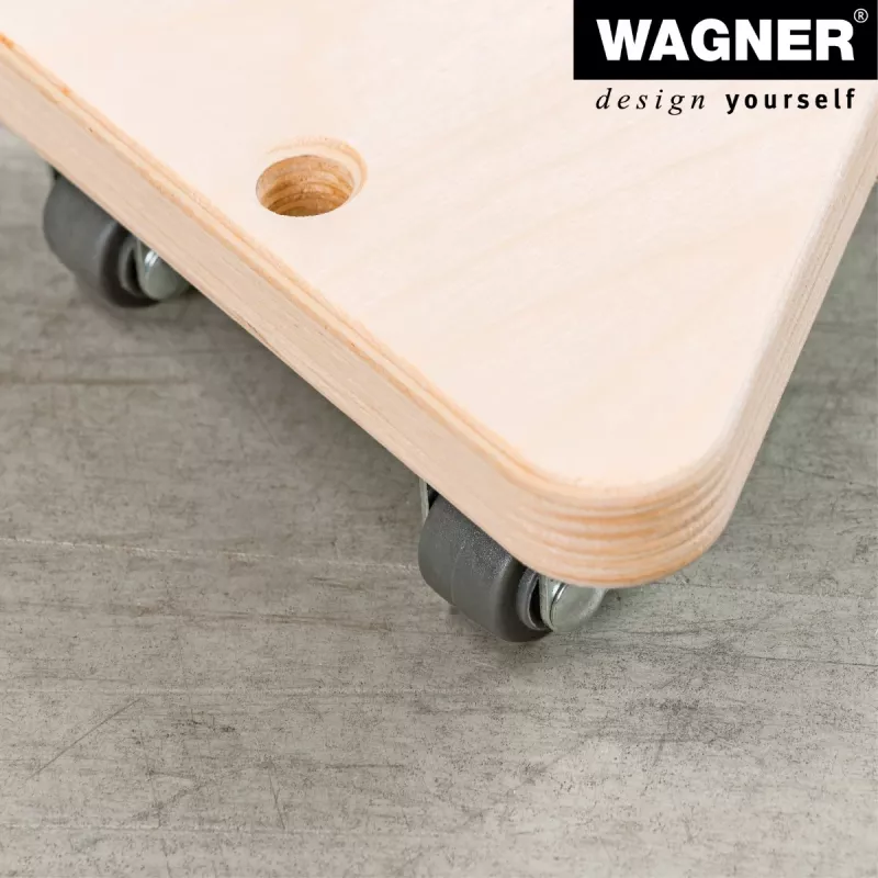 Wagner design yourself roda de transporte MM 1313 bétula 140 x 140 x 43 mm, 100 kg de carga, 4 rodas giratórias 20131301