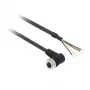 TMSS GERMANY Telemechanique Sensors conector fêmea M12 reto 4 pinos cabo PUR, 2 m, preto XZCP1241L2