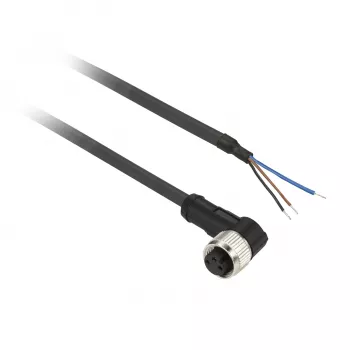 TMSS GERMANY Telemechanique Sensors conector fêmea M12 cabo de ligação pré-montado, 4 pinos, 5m PUR, preto, reto, IP67/IP65/IP69K, 4A, 250V AC/DC, série OsiSense XZ - XZCP0666L5