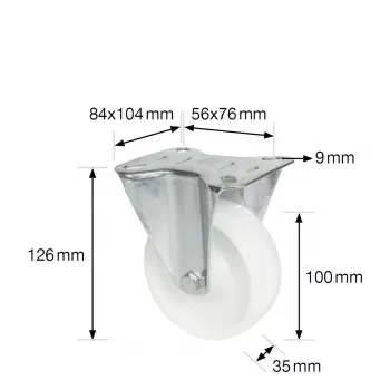 Wagner design yourself roda fixa para equipamentos de transporte RO 8500 prateada (4850001) roda fixa 80 mm 100 kg