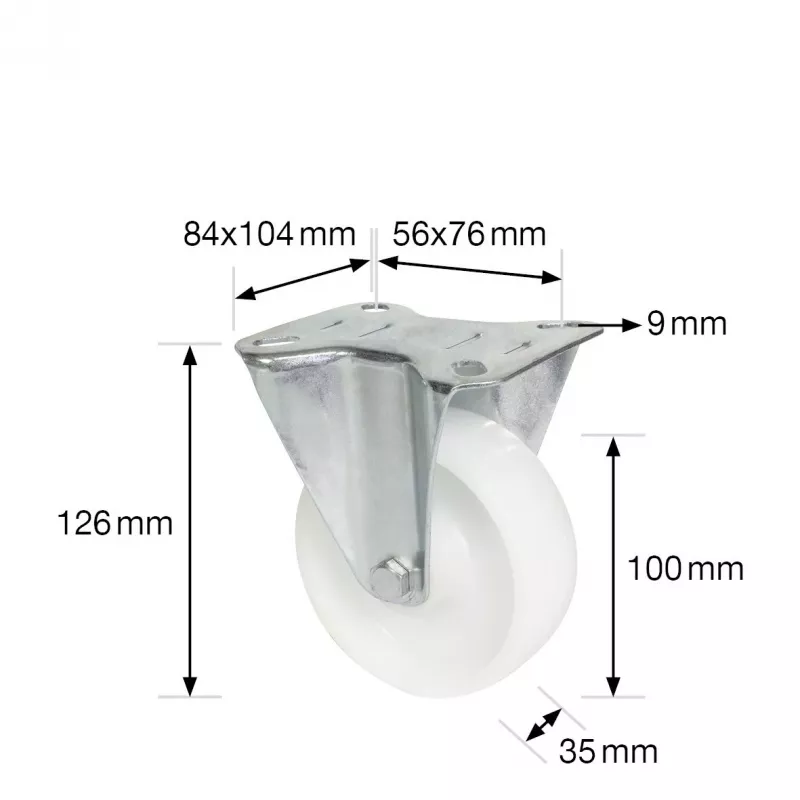 Wagner design yourself roda fixa para equipamentos de transporte RO 8500 prateada (4850001) roda fixa 80 mm 100 kg