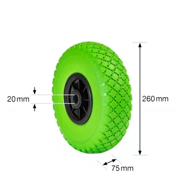 Wagner design yourself roda de carrinho de mão em borracha maciça RO 8262 verde 260 mm 4826201