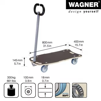 Wagner design yourself STAR CARRIER carrinho de plataforma extensível MM 1187 castanho 300 kg 20118701