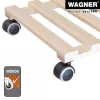 Wagner design yourself carrinho para plantas GH 0438, quadrado, madeira maciça de faia, 34 x 34 x 8 cm, 4 rodas giratórias, 100 kg de carga, natural, ajustável individualmente 20043801