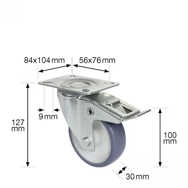 Wagner design yourself Roda giratória RO 7600 cinzento 75 mm (4760001)