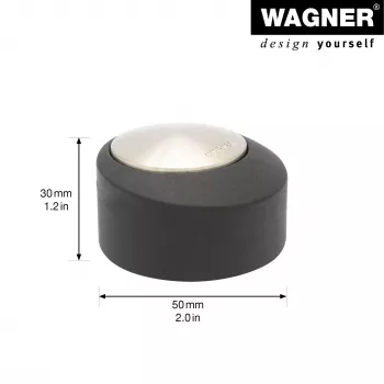 Wagner Design Yourself EH 5181 Batente de porta de chão, zamak com amortecedor de borracha, níquel mate, 50 mm 15518111