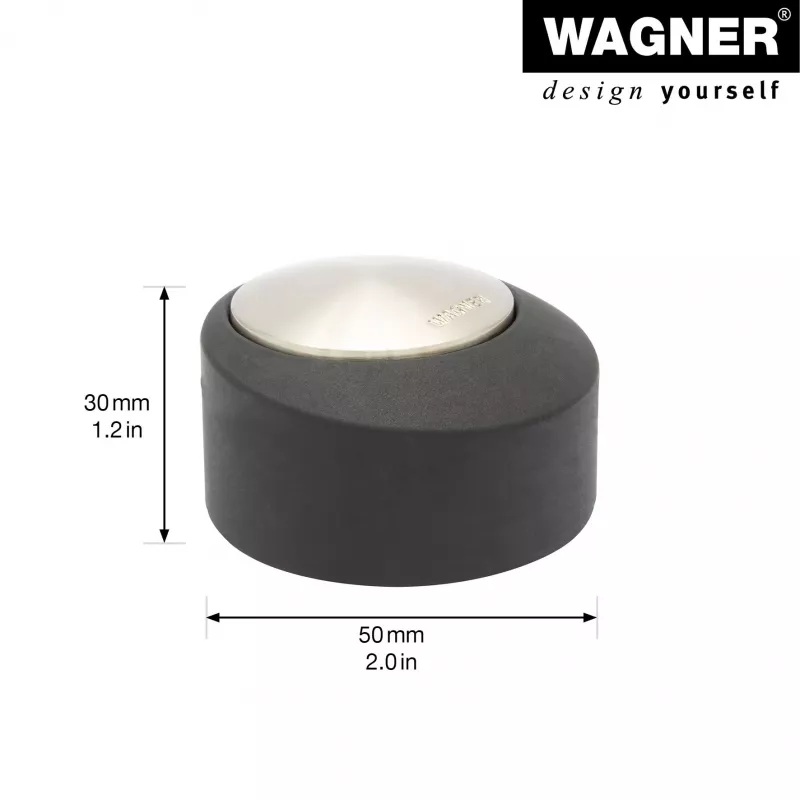 Wagner Design Yourself EH 5181 Batente de porta de chão, zamak com amortecedor de borracha, níquel mate, 50 mm 15518111