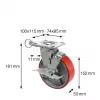 Wagner design yourself Roda giratória de carga pesada RO 0115 vermelho 100 mm 150 kg 4011501