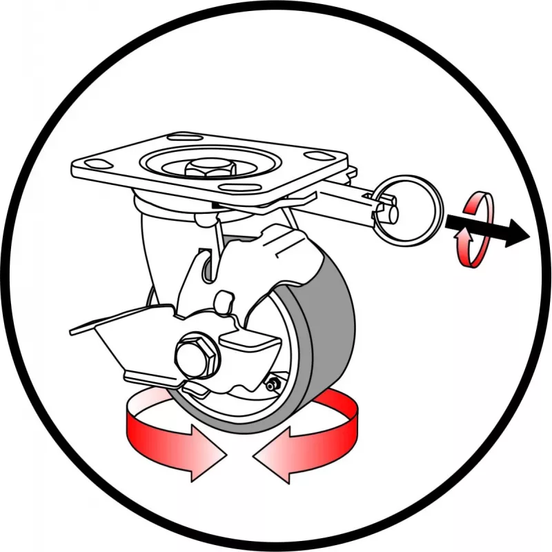 Wagner design yourself Roda giratória de carga pesada RO 0115 vermelho 100 mm 150 kg 4011501