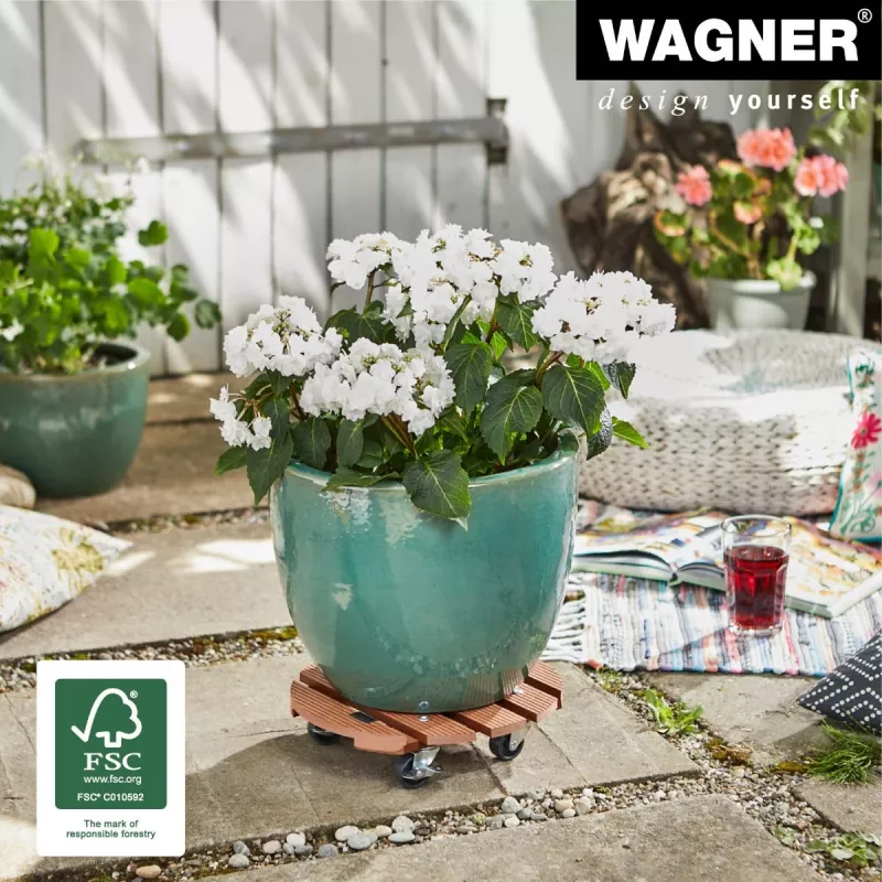 Wagner design yourself Roda para plantas WPC GH 0535 redondo castanho 29 x 7,5 cm 20053501