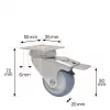 Wagner design yourself ECO RO 3550 Roda giratória, roda 50 mm, cinzento 3355001