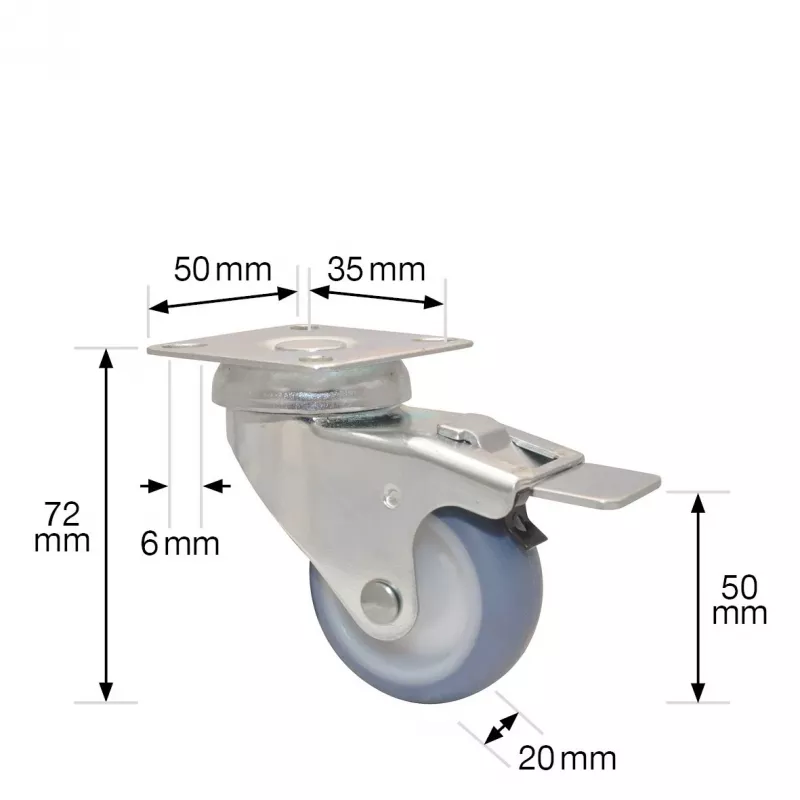 Wagner design yourself ECO RO 3550 Roda giratória, roda 50 mm, cinzento 3355001