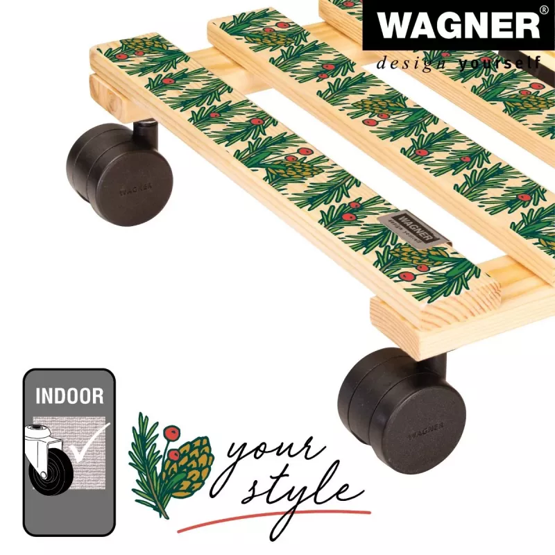 WAGNER design yourself Roda para plantas GH0653 quadrado madeira 29x8 cm 20065301