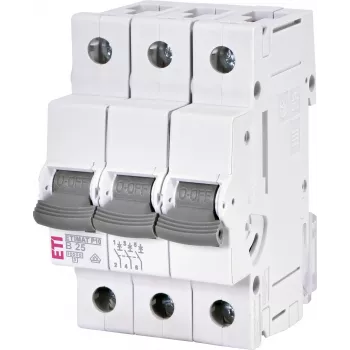 ETI ETIMAT P10 disjuntor de 3 polos B25 25A 10kA, 415V AC/DC