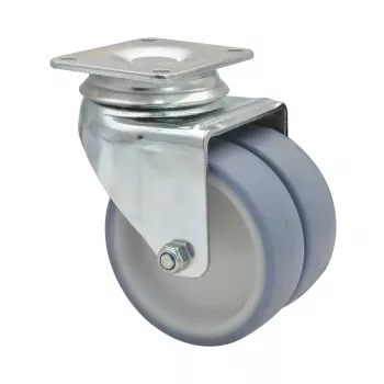 Wagner design yourself ECO RO 1577 Roda dupla giratória cinzenta, roda 50 mm, 50 kg de carga, fixação em placa 3157701