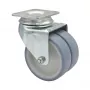 Wagner design yourself ECO RO 1577 Roda dupla giratória cinzenta, roda 50 mm, 50 kg de carga, fixação em placa 3157701