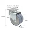 Wagner design yourself ECO RO 1577 Roda dupla giratória cinzenta, roda 50 mm, 50 kg de carga, fixação em placa 3157701