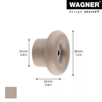 Wagner design yourself DOT Cabide de parede, taupe, 1 gancho, zamak, montagem por parafuso 17022121