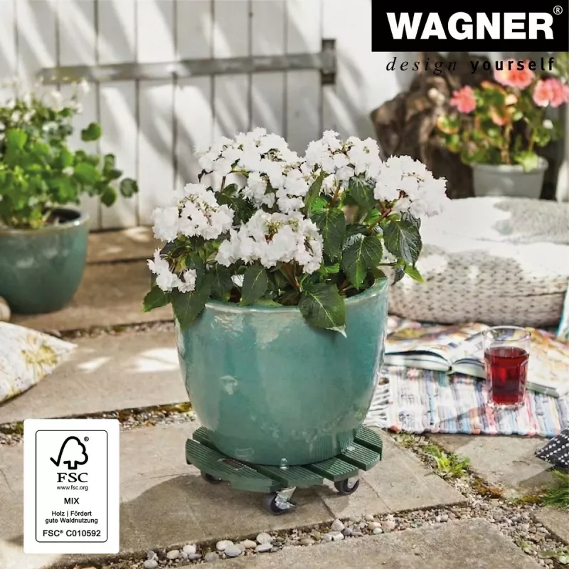 WAGNER design yourself Roda para plantas GH0528 plástico, Ø 29 cm verde-escuro redondo, 1 unid. 20052801