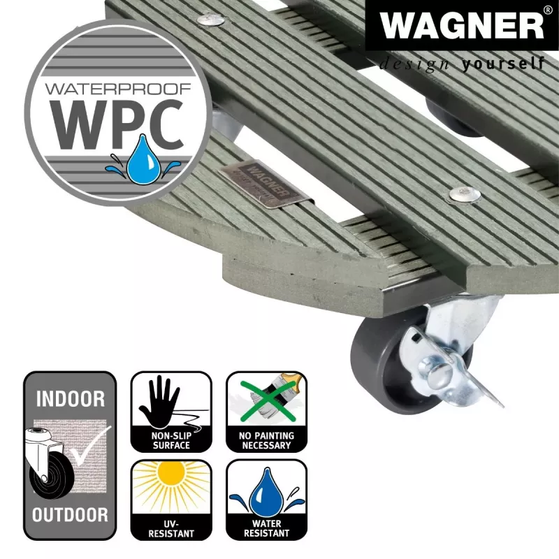 WAGNER design yourself Roda para plantas GH0528 plástico, Ø 29 cm verde-escuro redondo, 1 unid. 20052801