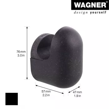Wagner design yourself PILL Cabide de parede, 1 gancho, preto, alumínio, montagem na parede, 40 mm 17040221
