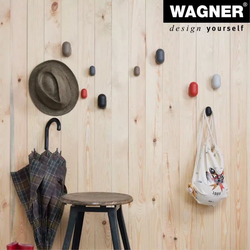 Wagner design yourself PILL Cabide de parede, 1 gancho, preto, alumínio, montagem na parede, 40 mm 17040221