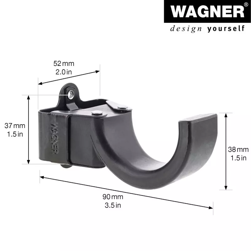 Wagner design yourself Gancho de parede WH 2097 com 1 gancho, preto, 1 unid. 15209711