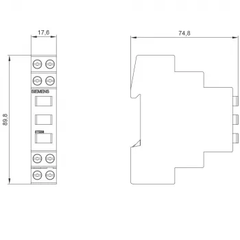Siemens 5TE5802 Interruptor auxiliar, 1NO+1NC, montagem lateral, multicolor