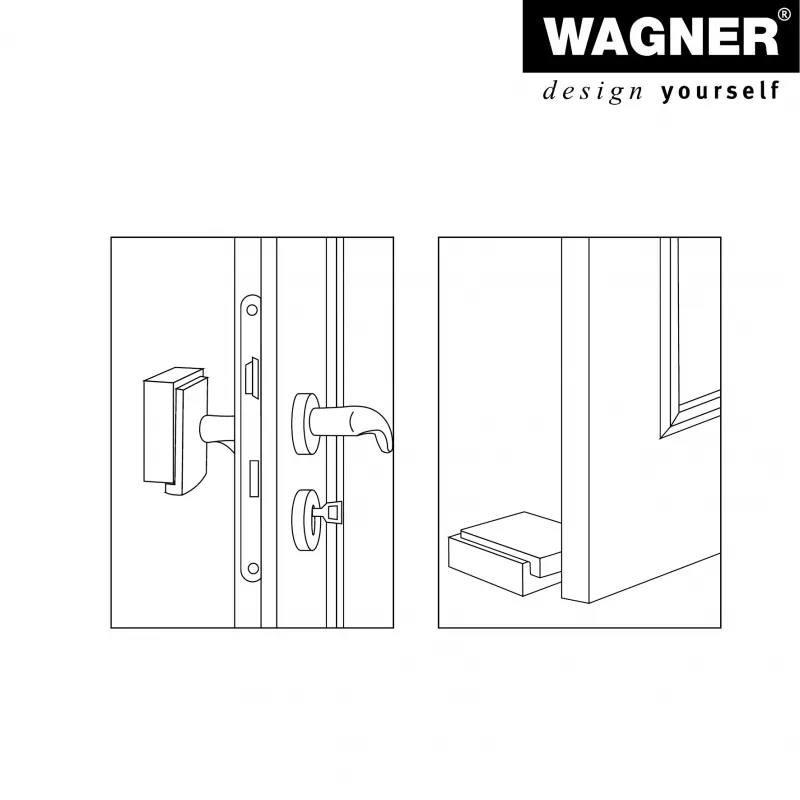 Wagner design yourself EH 5159 Batente de porta de parede Screw or Glue, zamak e borracha maciça (15515911)