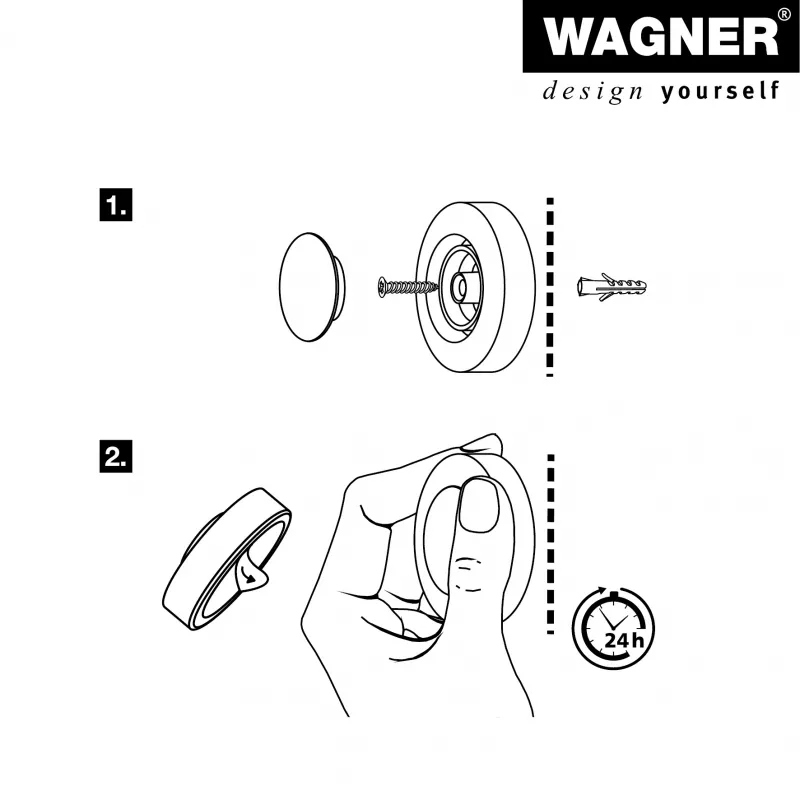 Wagner EH 5141 15514111 batente de porta, zinco fundido sob pressão, borracha maciça